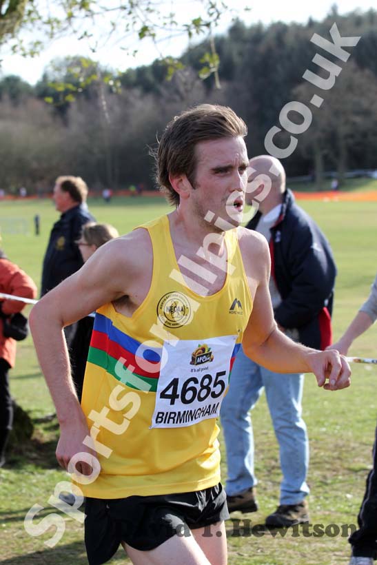 Matt Nicholson (North East) in the Senior Mens McCain Inter Counties Cross Country, Cofton Park, Birmingham.